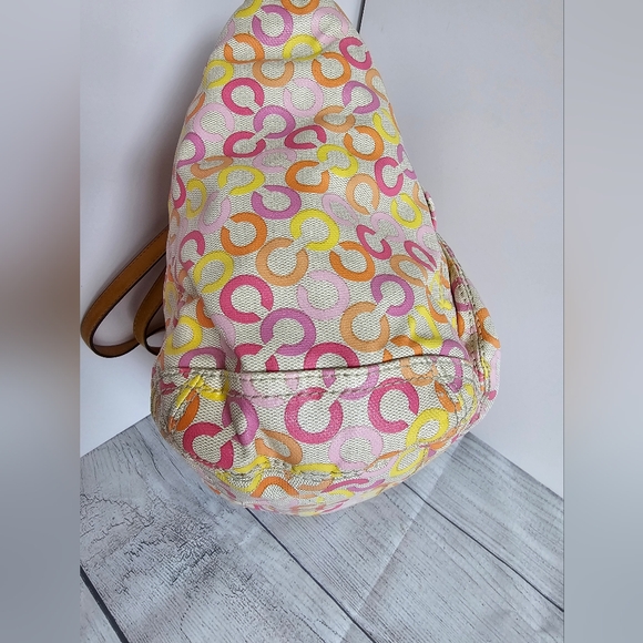 Coach Vintage Leah Signature Op Art Muti-color CC Shopper Tote #13142 & Wristlet - Picture 5 of 16